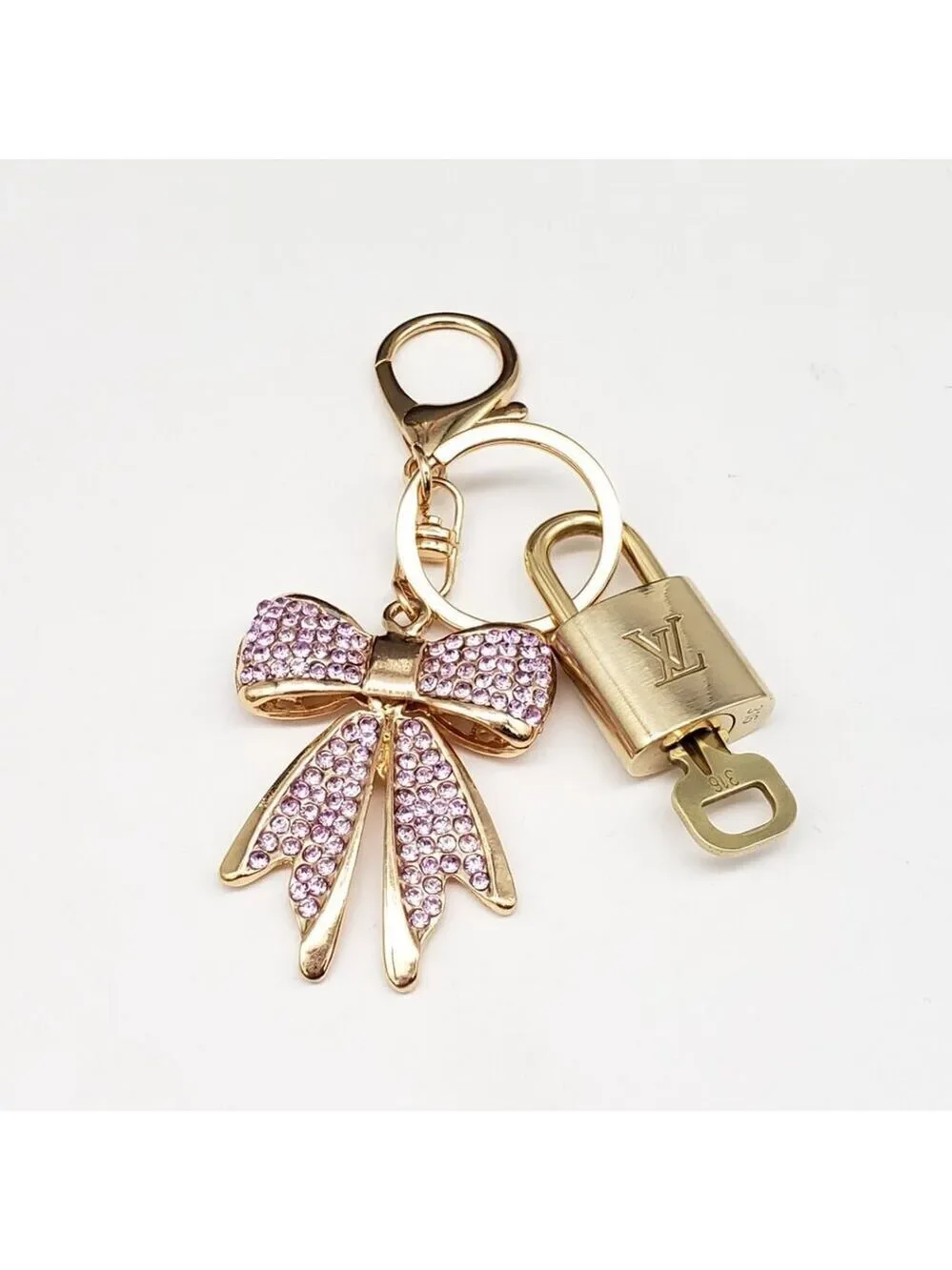 Louis Vuitton Authentic Gold Padlock 🔑 Key + Stylish Bag Unbranded Ribbon Charm